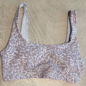Vuori Animal Print Sports Bra - Brown and Cream